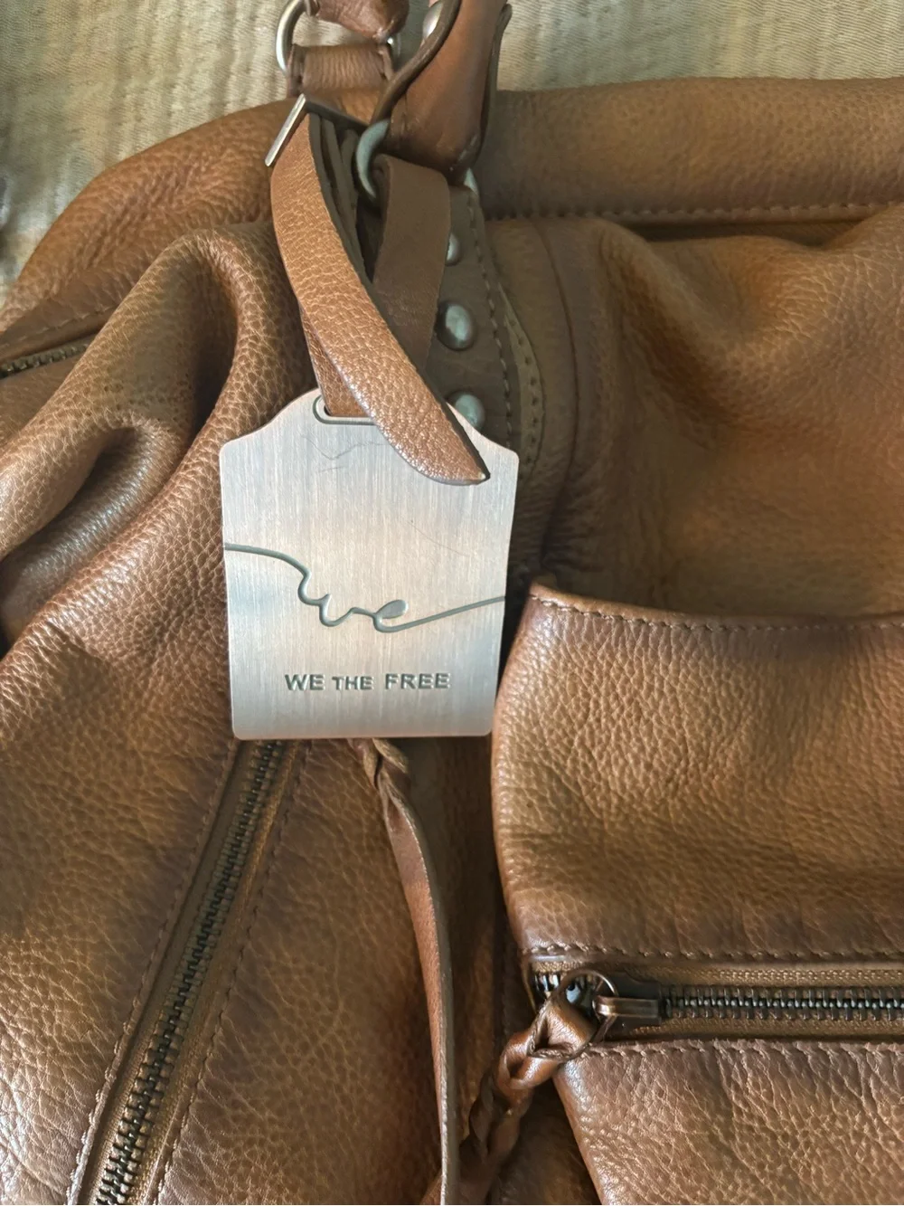 FREE PEOPLE We The Free Saddle Brown Leather Shoulder Bag